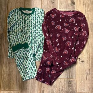Carter's Two-Pack Long Sleeve Pajama Sets - Green & Burgundy